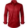 Alimens & Gentle Men’s Dress Shirts Long Sleeve Wrinkle Free Stretch Business Casual Wedding Button Down Shirt(Red)
