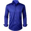 Alimens & Gentle Men’s Dress Shirts Long Sleeve Wrinkle Free Stretch Business Casual Wedding Button Down Shirt(Royal Blue)
