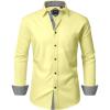 Alimens & Gentle Men’s Dress Shirts Long Sleeve Wrinkle-Free Business Casual Button Down Shirt(Bright Yellow)