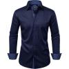 Alimens & Gentle Men’s Dress Shirts Long Sleeve Wrinkle-Free Business Casual Button Down Shirt(Navy)