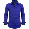 Alimens & Gentle Men’s Dress Shirts Long Sleeve Wrinkle-Free Business Casual Button Down Shirt(Royal Blue)