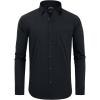 Alimens & Gentle Men’s Dress Shirts Regular Fit Long Sleeve Button Down Shirts Wrinkle Free Cotton Shirts(Black)