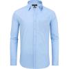 Alimens & Gentle Men’s Dress Shirts Regular Fit Long Sleeve Button Down Shirts Wrinkle Free Cotton Shirts(Light Blue)