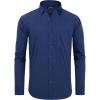 Alimens & Gentle Men’s Dress Shirts Regular Fit Long Sleeve Button Down Shirts Wrinkle Free Cotton Shirts(Navy)