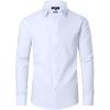 Alimens & Gentle Men’s Dress Shirts Regular Fit Long Sleeve Button Down Shirts Wrinkle Free Cotton Shirts(White)