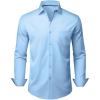 Alimens & Gentle Mens Dress Shirts Stretch Long Sleeve Wrinkle Free Business Casual Button Down Shirt for Wedding(Light Blue)