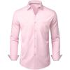 Alimens & Gentle Mens Dress Shirts Stretch Long Sleeve Wrinkle Free Business Casual Button Down Shirt for Wedding(Pink)