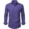 Alimens & Gentle Mens Dress Shirts Stretch Long Sleeve Wrinkle Free Business Casual Button Down Shirt for Wedding(Purple)