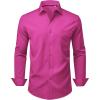 Alimens & Gentle Mens Dress Shirts Stretch Long Sleeve Wrinkle Free Business Casual Button Down Shirt for Wedding(Rose Pink)