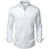 Alimens & Gentle Mens Dress Shirts Stretch Long Sleeve Wrinkle Free Business Casual Button Down Shirt for Wedding(White)
