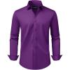 Alimens & Gentle Men’s Dress Shirts Transitional Weather Long Sleeve Stretch Wrinkle-Free Button Down Top(Dark Purple)