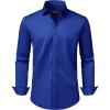 Alimens & Gentle Men’s Dress Shirts Transitional Weather Long Sleeve Stretch Wrinkle-Free Button Down Top(Royal Blue)
