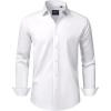 Alimens & Gentle Men’s Dress Shirts Transitional Weather Long Sleeve Stretch Wrinkle-Free Button Down Top(White)