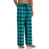 Alimens & Gentle Mens Heavyweight Flannel Plaid Pajama Pants 100% Cotton Sleep Lounge Pant(Green Navy)