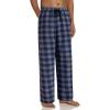 Alimens & Gentle Mens Heavyweight Flannel Plaid Pajama Pants 100% Cotton Sleep Lounge Pant(Grey Navy)