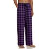 Alimens & Gentle Mens Heavyweight Flannel Plaid Pajama Pants 100% Cotton Sleep Lounge Pant(Purple)