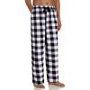 Alimens & Gentle Mens Heavyweight Flannel Plaid Pajama Pants 100% Cotton Sleep Lounge Pant(White Black)