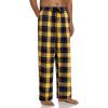 Alimens & Gentle Mens Heavyweight Flannel Plaid Pajama Pants 100% Cotton Sleep Lounge Pant(Yellow Navy)
