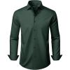 Alimens & Gentle Men’s Long Sleeve Dress Shirts Wrinkle Free Stretch Wedding Business Casual Button Down Shirt(Green)