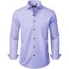 Alimens & Gentle Men’s Long Sleeve Dress Shirts Wrinkle Free Stretch Wedding Business Casual Button Down Shirt(Lavender)