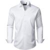 Alimens & Gentle Men’s Long Sleeve Dress Shirts Wrinkle Free Stretch Wedding Business Casual Button Down Shirt(White)