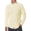 Alimens & Gentle Men’s Oxford Shirts Regular Fit Button Down Shirt Business Casual Shirts Long Sleeve Dress Shirt(Light Yellow)