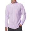 Alimens & Gentle Men’s Oxford Shirts Regular Fit Button Down Shirt Business Casual Shirts Long Sleeve Dress Shirt(Purple)