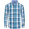 Alimens & Gentle Men’s Plaid Button Down Shirts Cotton Long Sleeve Dress Shirts Regular Fit Gingham Shirts(Black/Blue plaid)