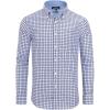 Alimens & Gentle Men’s Plaid Button Down Shirts Cotton Long Sleeve Dress Shirts Regular Fit Gingham Shirts(Blue  Gingham)