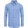 Alimens & Gentle Men’s Plaid Button Down Shirts Cotton Long Sleeve Dress Shirts Regular Fit Gingham Shirts(Blue  Large Plaid)