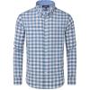 Alimens & Gentle Men’s Plaid Button Down Shirts Cotton Long Sleeve Dress Shirts Regular Fit Gingham Shirts(Blue Plaid)