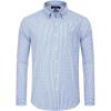 Alimens & Gentle Men’s Plaid Button Down Shirts Cotton Long Sleeve Dress Shirts Regular Fit Gingham Shirts(Blue White Gingham)