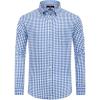 Alimens & Gentle Men’s Plaid Button Down Shirts Cotton Long Sleeve Dress Shirts Regular Fit Gingham Shirts(Blue White Plaid)