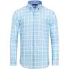 Alimens & Gentle Men’s Plaid Button Down Shirts Cotton Long Sleeve Dress Shirts Regular Fit Gingham Shirts(Blue/Yellow  Plaid)