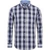 Alimens & Gentle Men’s Plaid Button Down Shirts Cotton Long Sleeve Dress Shirts Regular Fit Gingham Shirts(Navy Blue plaid)