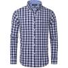 Alimens & Gentle Men’s Plaid Button Down Shirts Cotton Long Sleeve Dress Shirts Regular Fit Gingham Shirts(Navy Plaid)