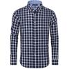 Alimens & Gentle Men’s Plaid Button Down Shirts Cotton Long Sleeve Dress Shirts Regular Fit Gingham Shirts(Navy White Plaid)