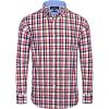 Alimens & Gentle Men’s Plaid Button Down Shirts Cotton Long Sleeve Dress Shirts Regular Fit Gingham Shirts(Red Black  Check)