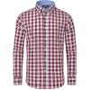 Alimens & Gentle Men’s Plaid Button Down Shirts Cotton Long Sleeve Dress Shirts Regular Fit Gingham Shirts(Red Plaid)