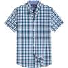 Alimens & Gentle Mens Plaid Short Sleeve Button Down Shirts Cotton Regular Fit Casual Gingham Shirts(Black Green Check)