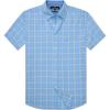 Alimens & Gentle Mens Plaid Short Sleeve Button Down Shirts Cotton Regular Fit Casual Gingham Shirts(Blue Yellow Plaid)