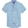 Alimens & Gentle Mens Plaid Short Sleeve Button Down Shirts Cotton Regular Fit Casual Gingham Shirts(Navy Green Check)