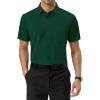 Alimens & Gentle Mens Short Sleeve Dress Shirts Regular Fit Stretch Wrinkle-Resistant Button Down Shirts(Dark Green)