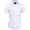 imageAlimens ampamp Gentle Mens Short Sleeve Dress Shirts Wrinkle Free Solid Casual Button Down Shirts with PocketWhite