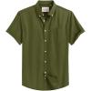 Alimens & Gentle Men’s Short Sleeve Oxford Shirt Regular Fit Button Down Collar Shirts with Pocket(Army Green)