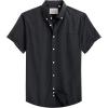 Alimens & Gentle Men’s Short Sleeve Oxford Shirt Regular Fit Button Down Collar Shirts with Pocket(Black)