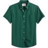 Alimens & Gentle Men’s Short Sleeve Oxford Shirt Regular Fit Button Down Collar Shirts with Pocket(Dark Green)