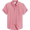 Alimens & Gentle Men’s Short Sleeve Oxford Shirt Regular Fit Button Down Collar Shirts with Pocket(Dull Pink)