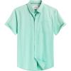 Alimens & Gentle Men’s Short Sleeve Oxford Shirt Regular Fit Button Down Collar Shirts with Pocket(Green)