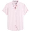 Alimens & Gentle Men’s Short Sleeve Oxford Shirt Regular Fit Button Down Collar Shirts with Pocket(Light Pink)